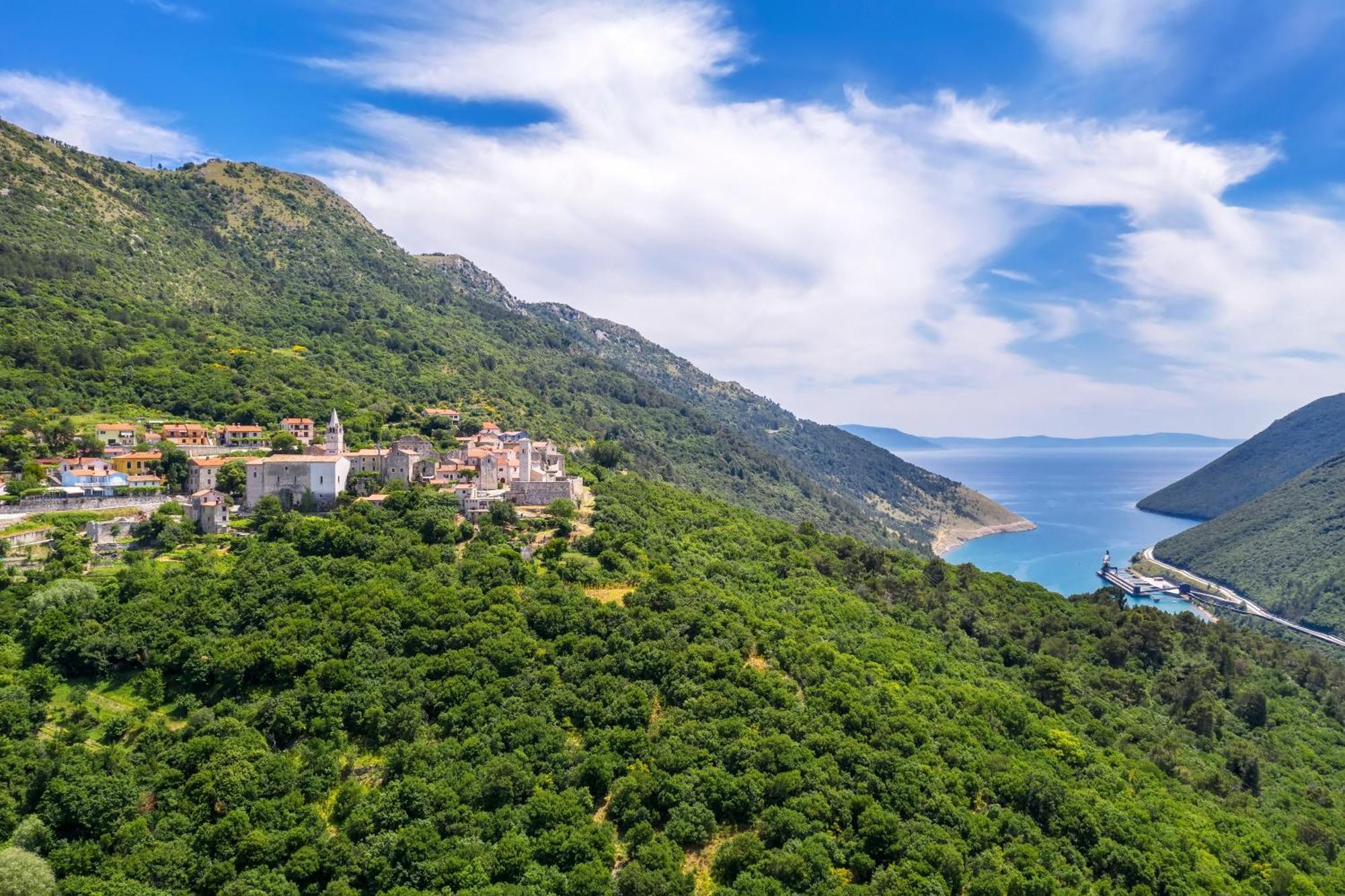Seafront Villa Andrijana - Happy Rentals Plomin Bagian luar foto
